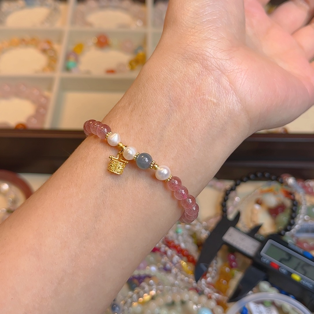 水晶手链银S925镶嵌手链