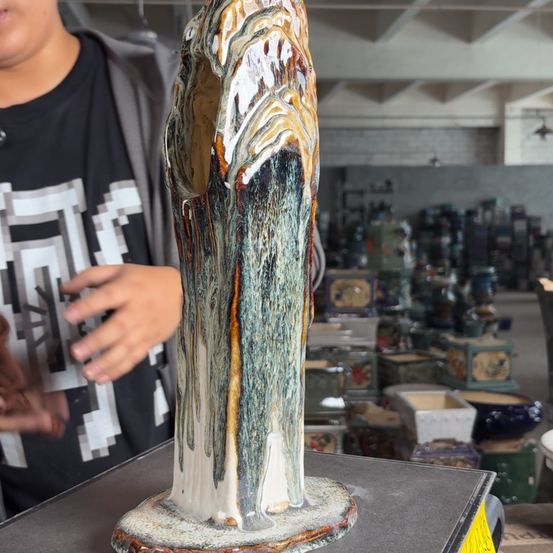 。一风堂石湾花盆 侧口宽5高9 总高39