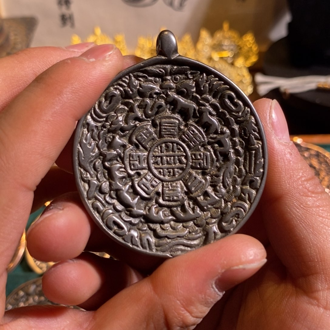 军***徽铜合金豪雄九宫八卦牌