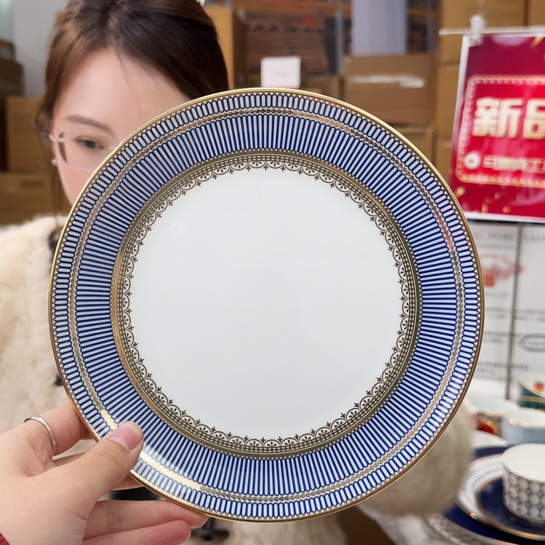 骨瓷高骨骨瓷8英寸20cm平盘一只外贸骨瓷