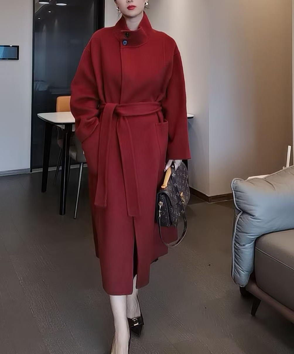 【大妍女装】新年战袍立领双面羊毛大衣992