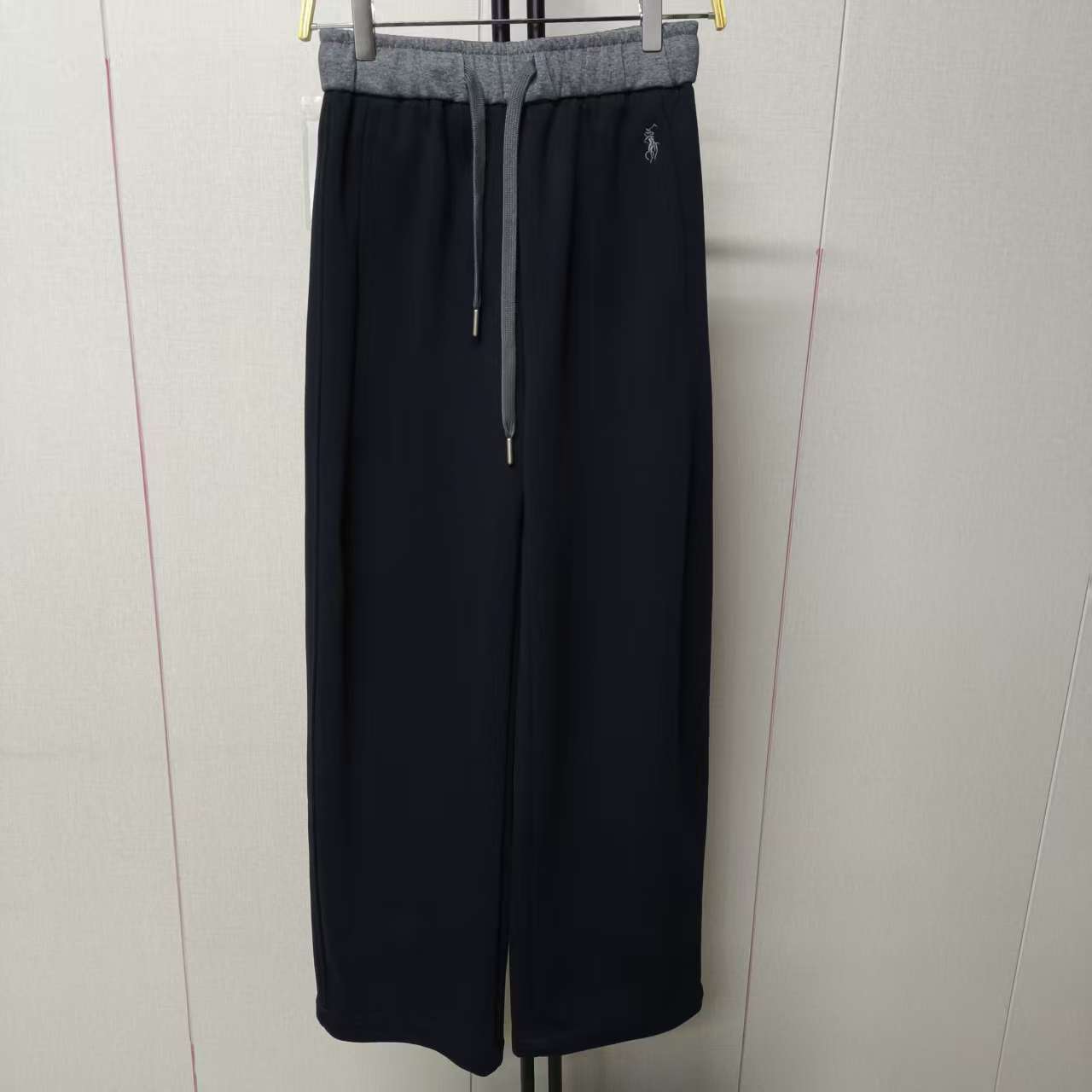 美式蓝色阔腿卫裤女2025秋冬新款高腰显瘦直筒运动裤