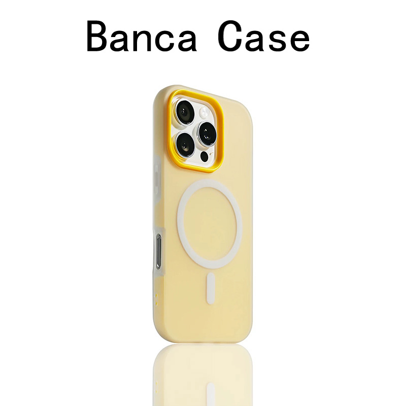 BANCA磁吸肤感果冻纯色适用苹果16/17promax手机壳iPhone15高级14