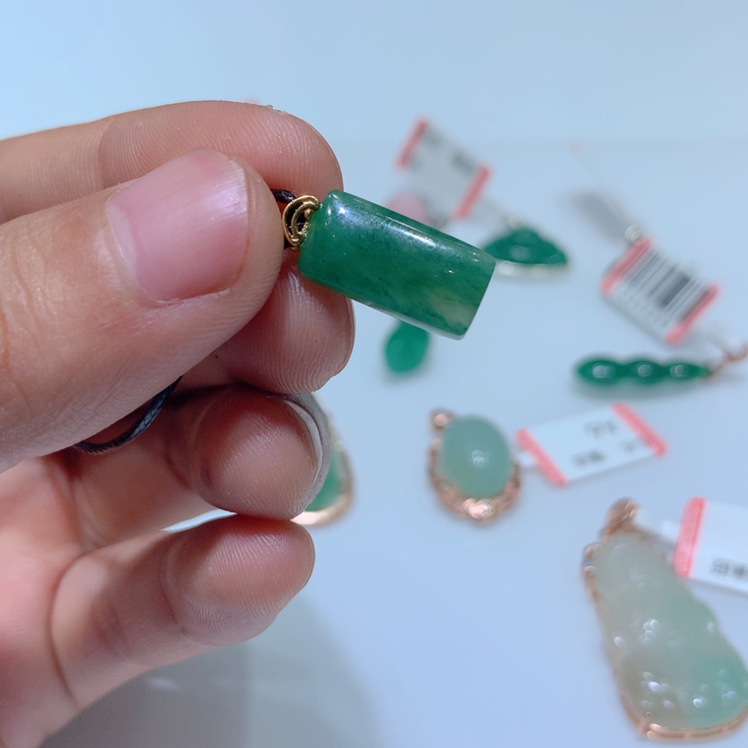 独山玉银S925镶嵌挂件