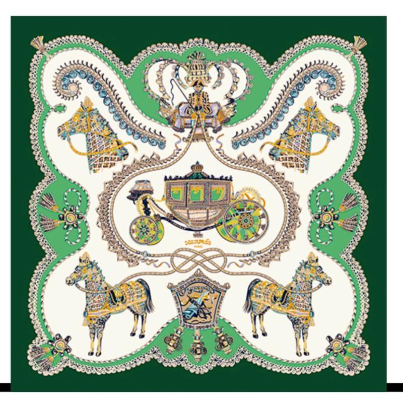 赞赞家【001-002卷纸马车】旅游外搭披肩90丝巾18姆米双面裱框中古