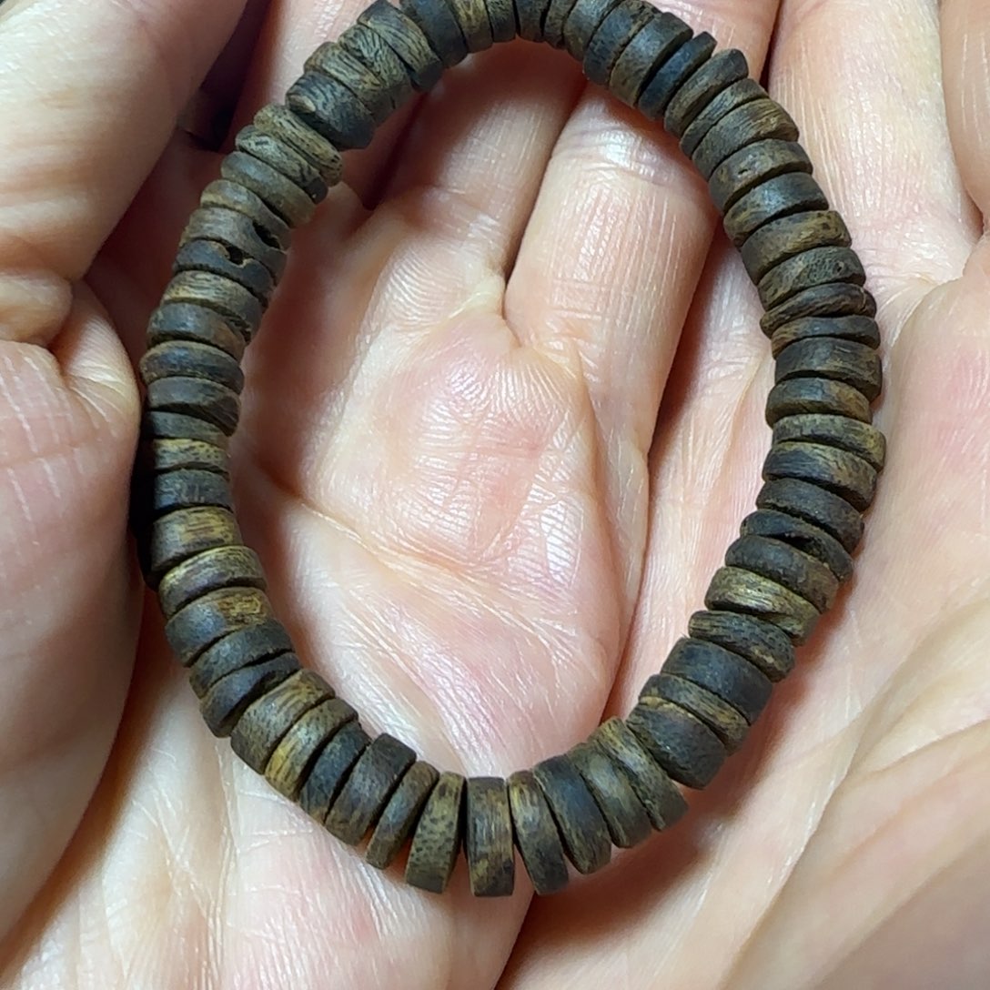 手串沉香绿奇楠沉香沉水片珠单圈6克+