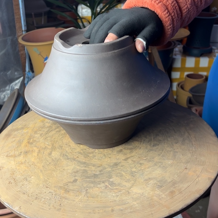 紫砂宜兴紫砂花盆斗盆27+27