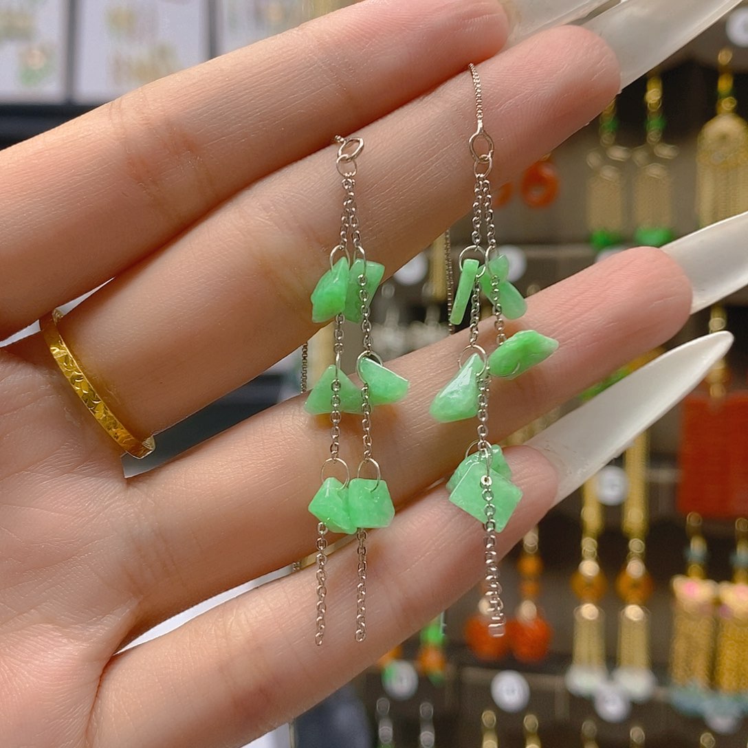 翡翠合金耳饰翡翠