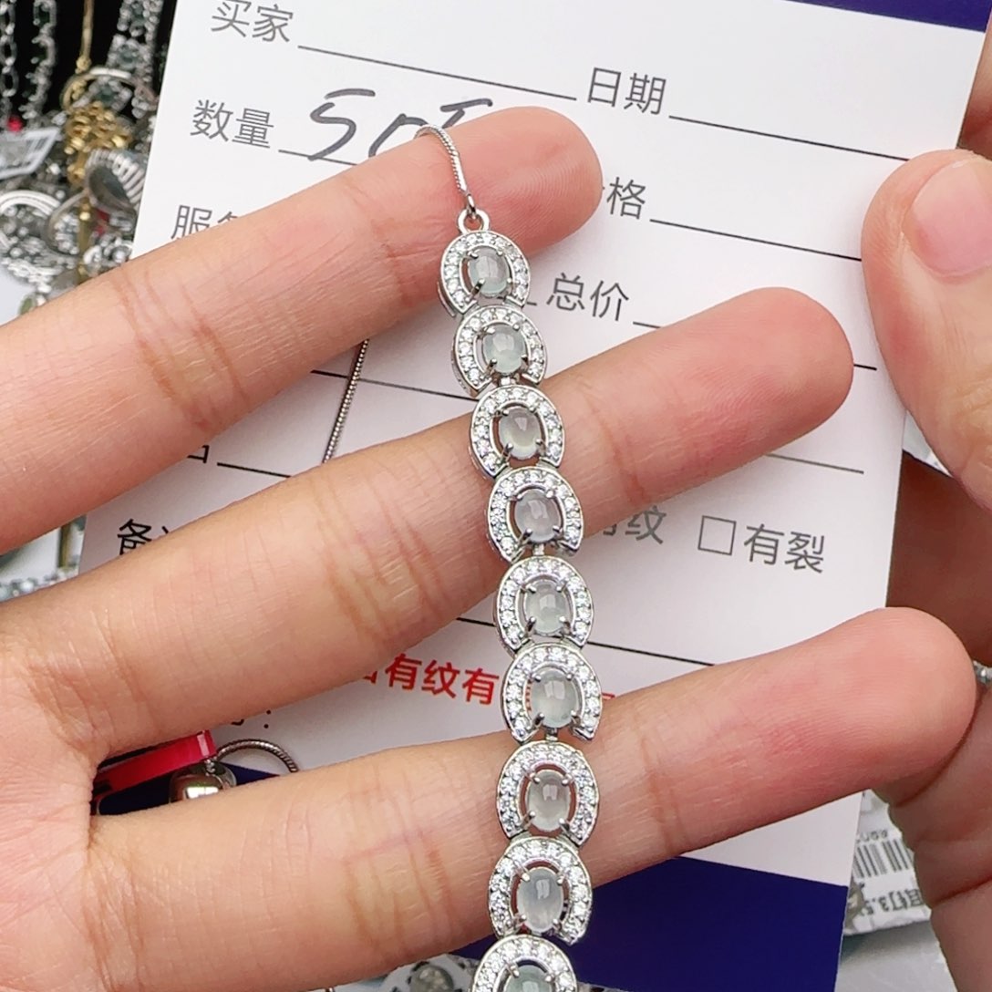 翡翠戒指银S925镶嵌q