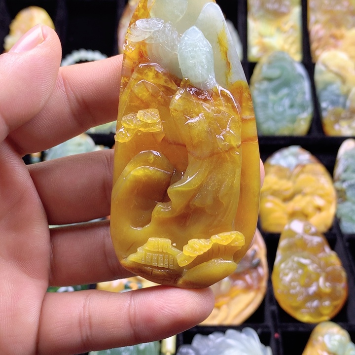 岫玉挂坠未镶嵌挂坠