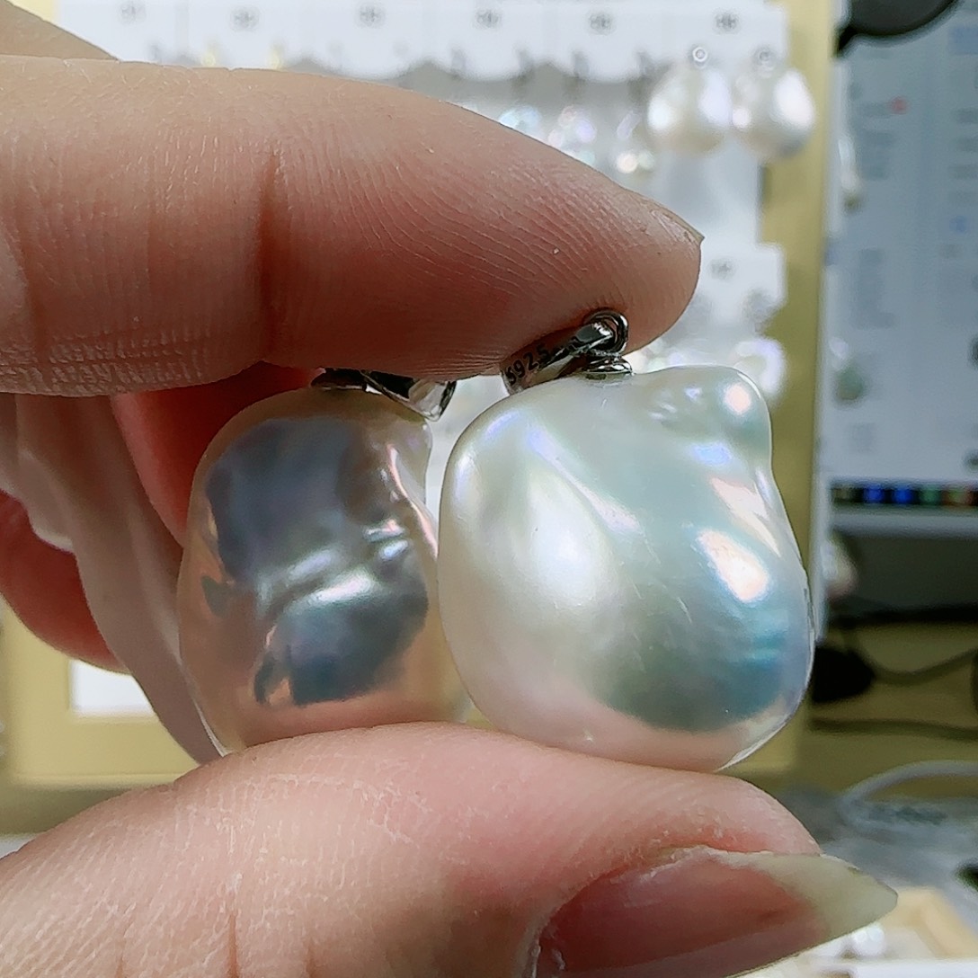 淡水珍珠吊坠（特价有瑕）银S925镶嵌