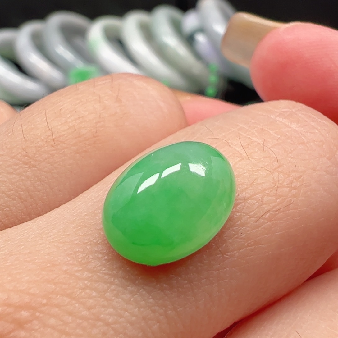 翡翠未镶嵌耳饰蛋面