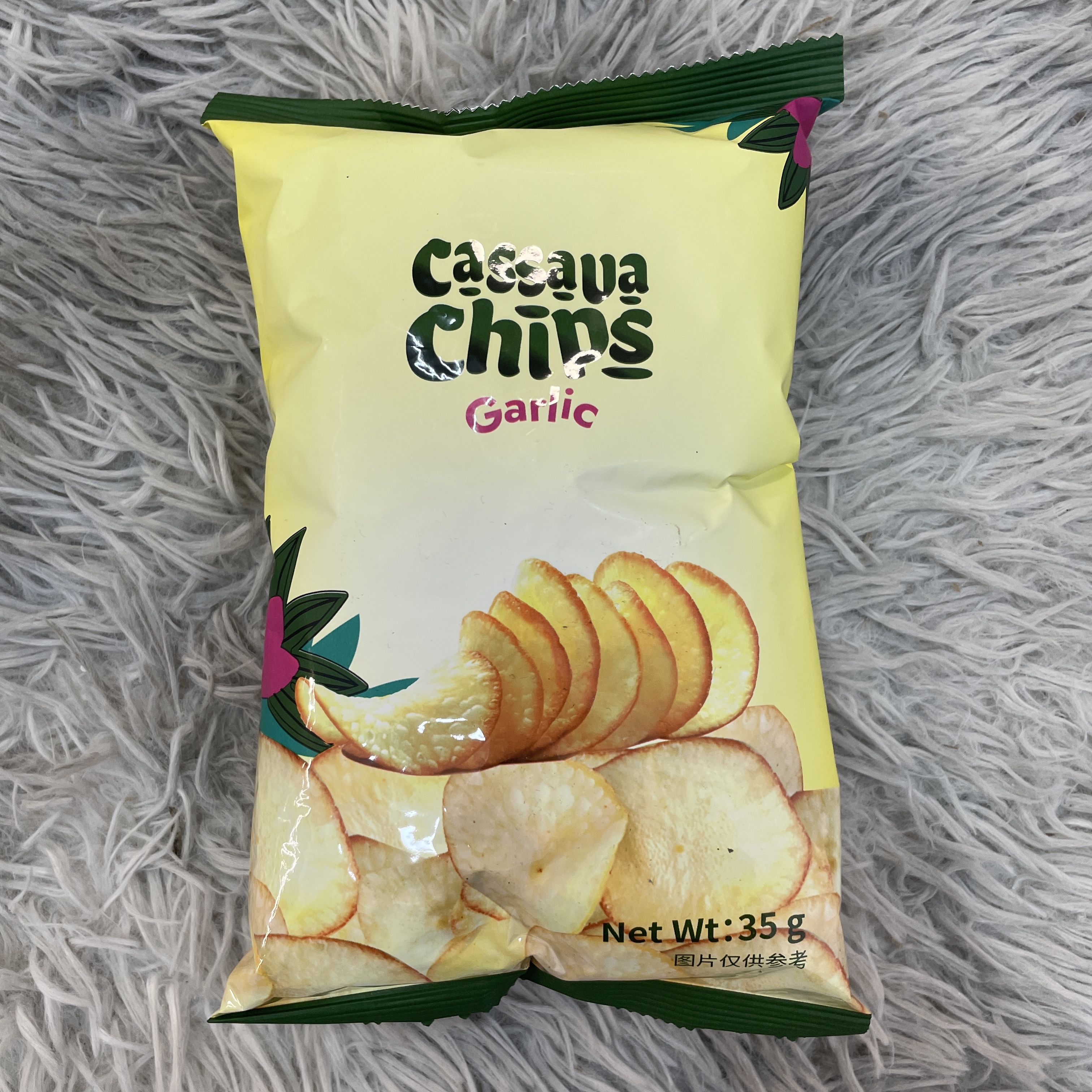 印尼进口悠里纪德蒜味木薯片