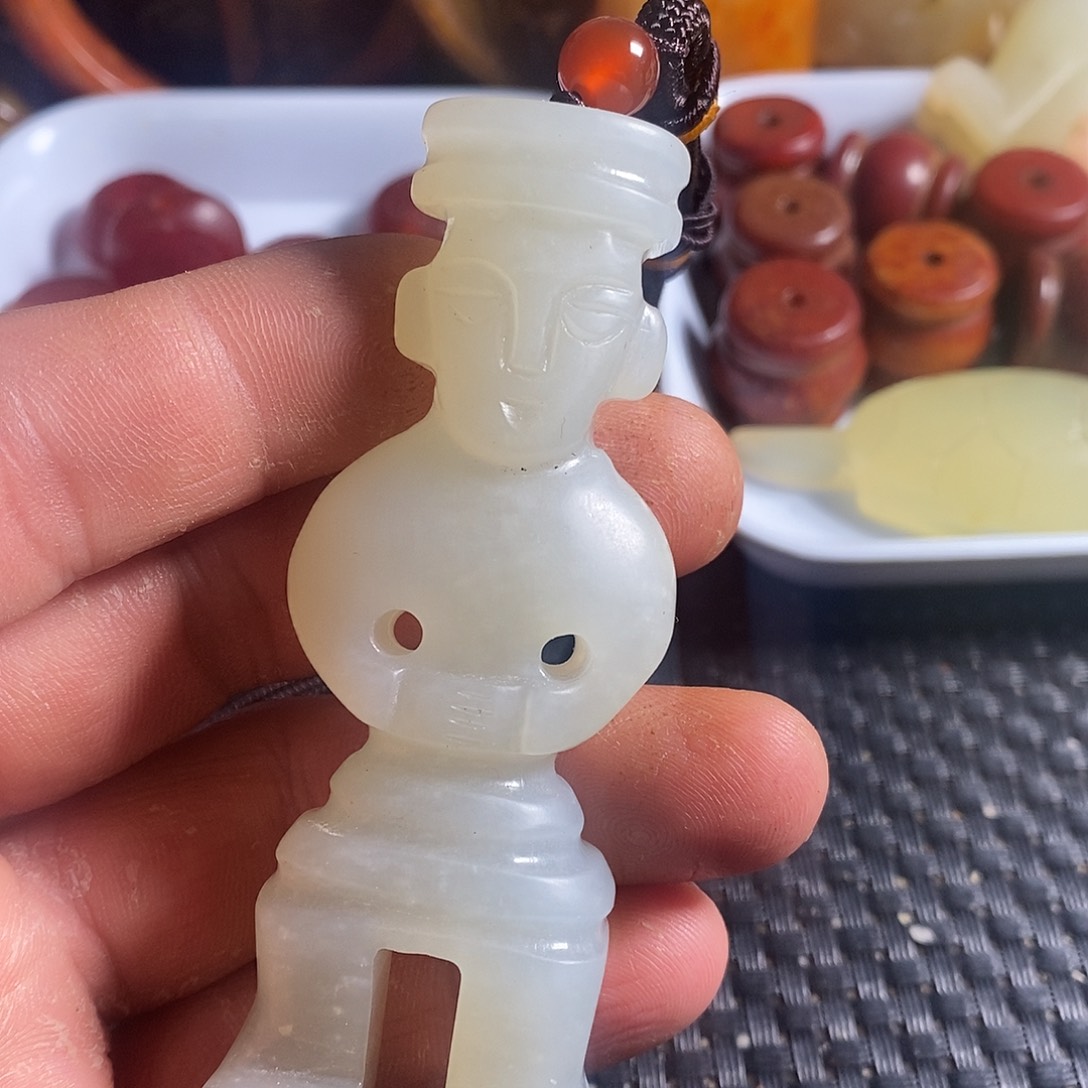 蛇纹石玉合金颈饰