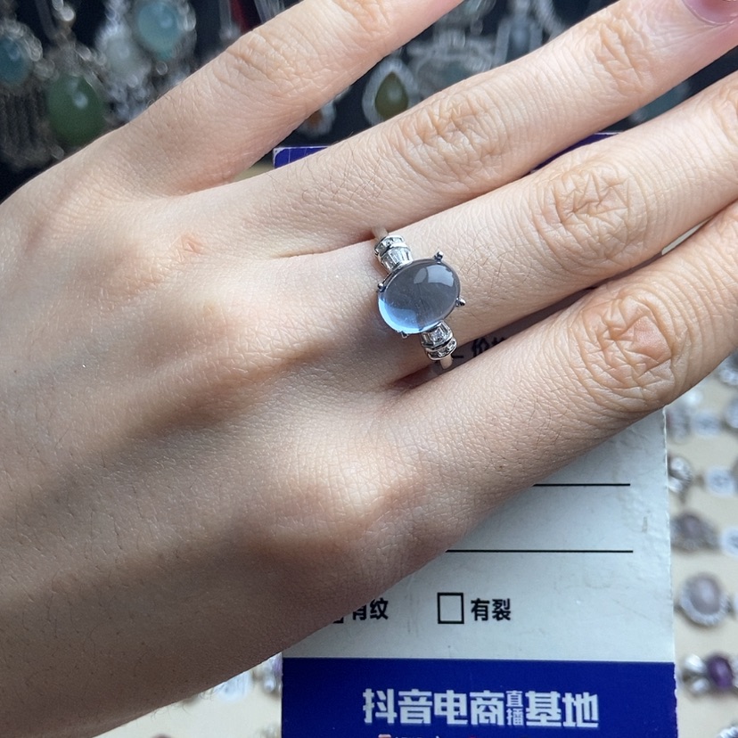 【闪购商品】海蓝宝石戒圈银S925镶嵌开口