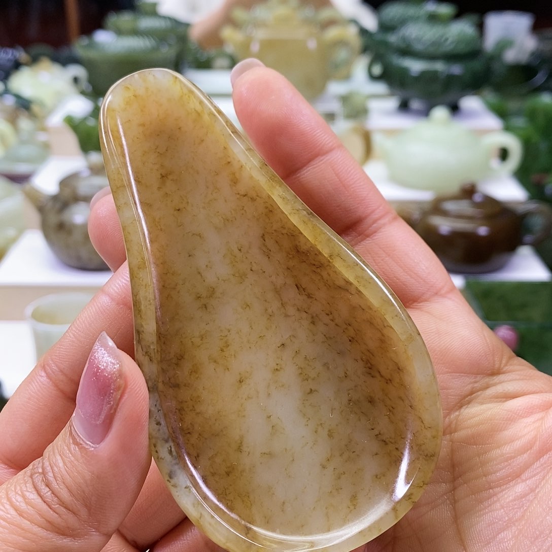 和田玉茶则未镶嵌