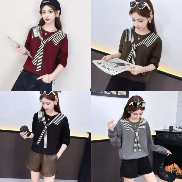 新款宽松假两件显瘦时尚高弹力休闲卫衣819