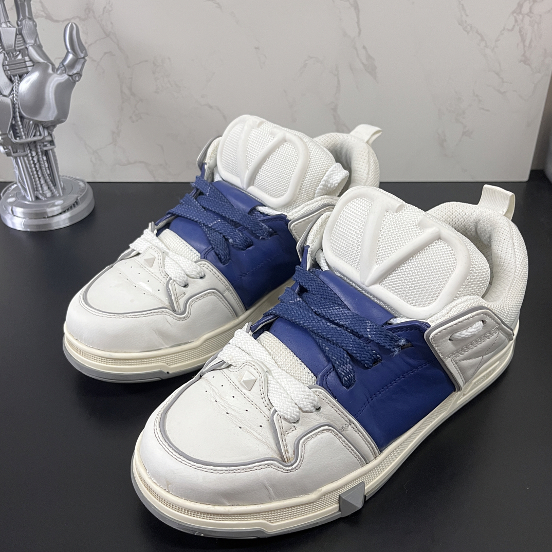 99新 Valentino/华伦天奴 41.5欧码 白蓝面包鞋板鞋