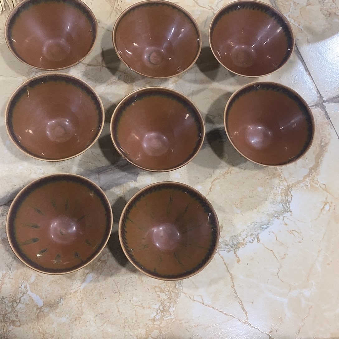 千***古瓷片定窑的8个斗笠碗