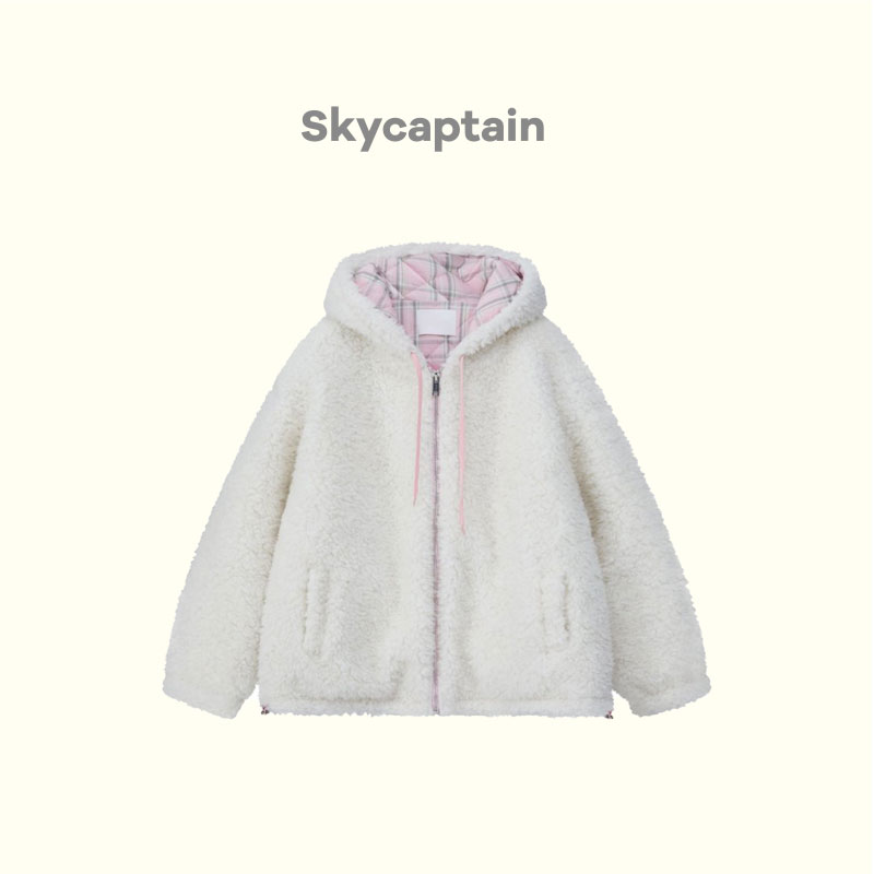 【HoorayLin】sKycaptain“粉色云端”夹棉连帽羊毛定制外套#LHD1107