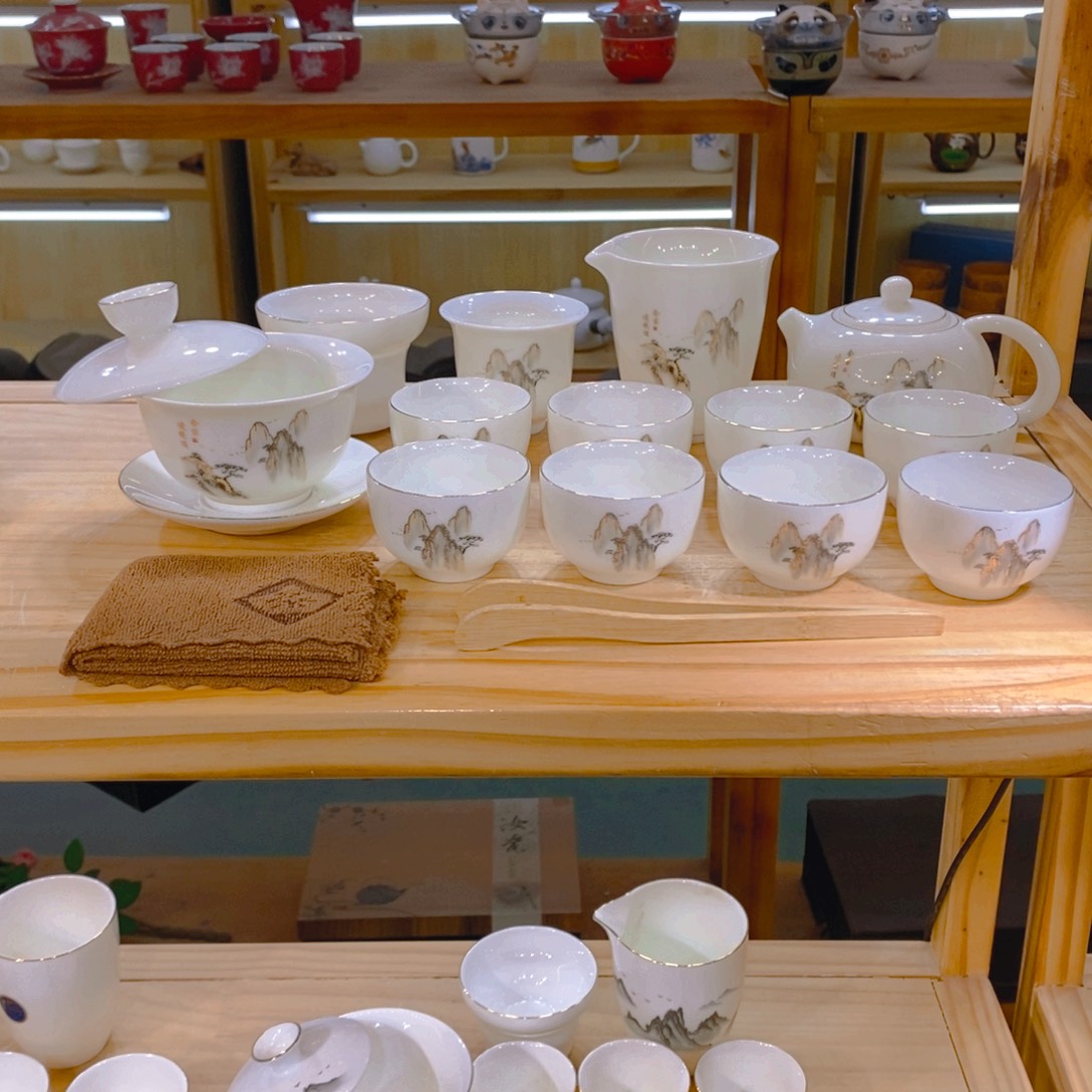 【不止】羊脂玉瓷茶具套装