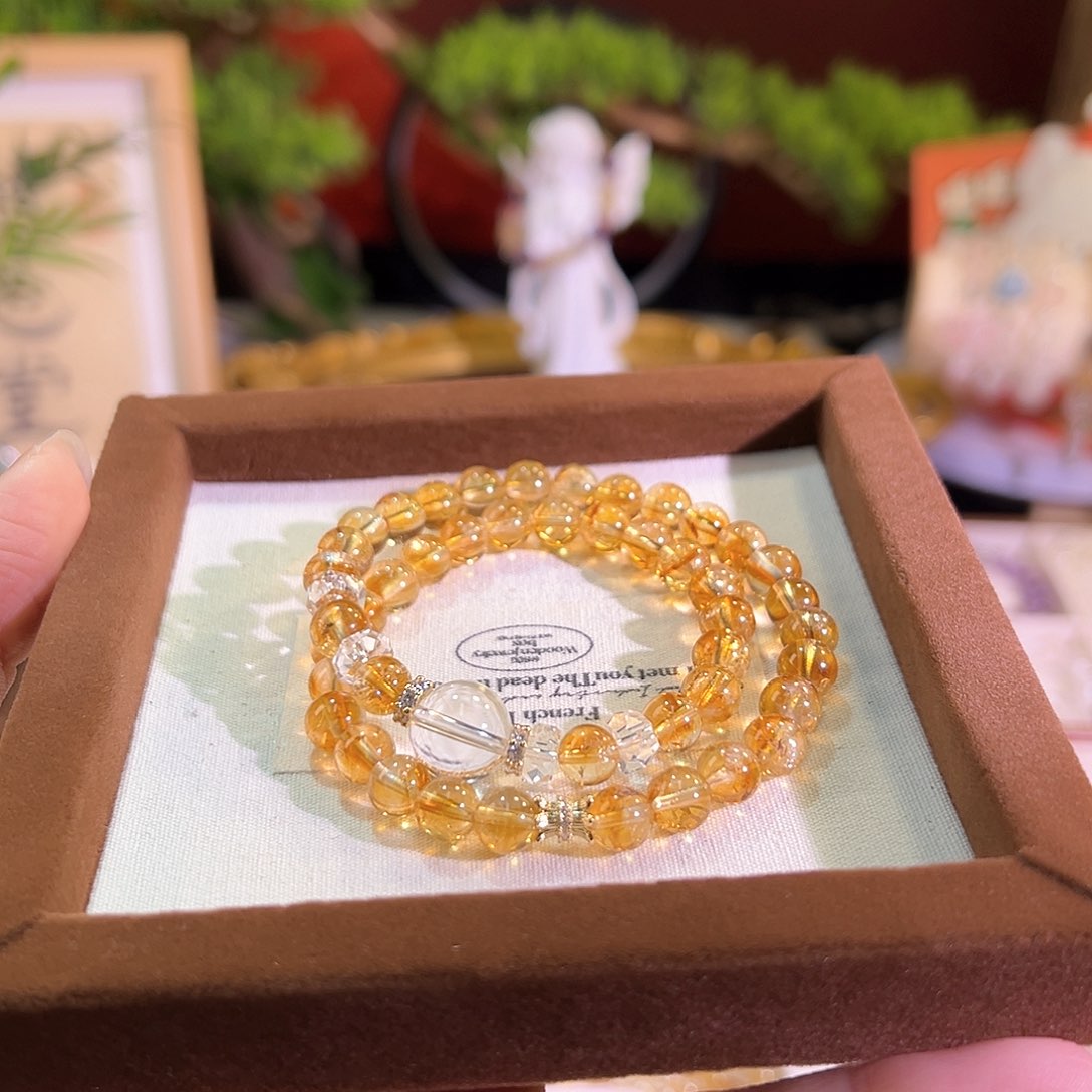 水晶手链未镶嵌黄塔晶