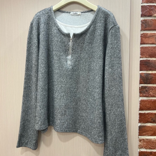 高端女士宽松灰色上衣25891