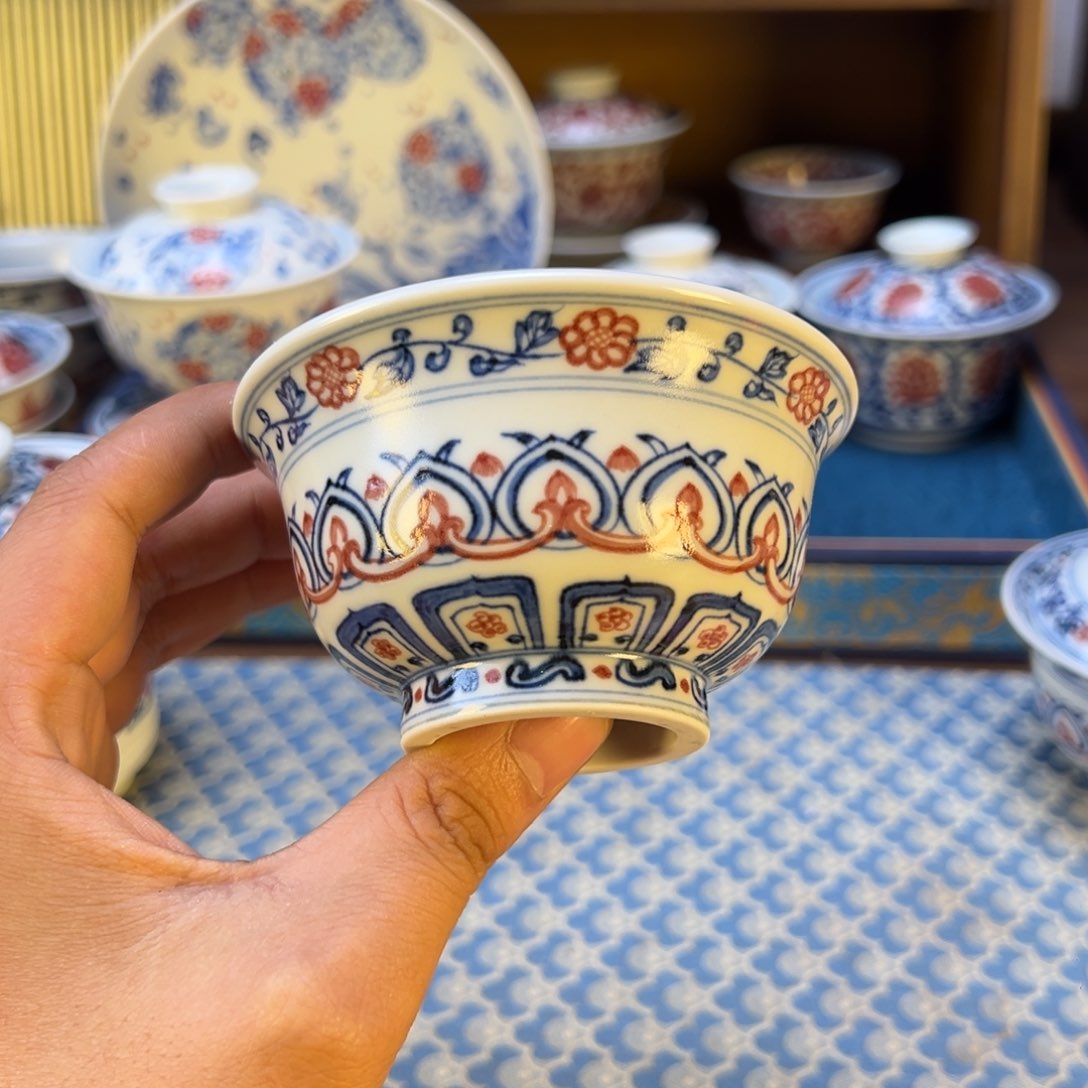 盖碗新年快乐茶器百宝箱