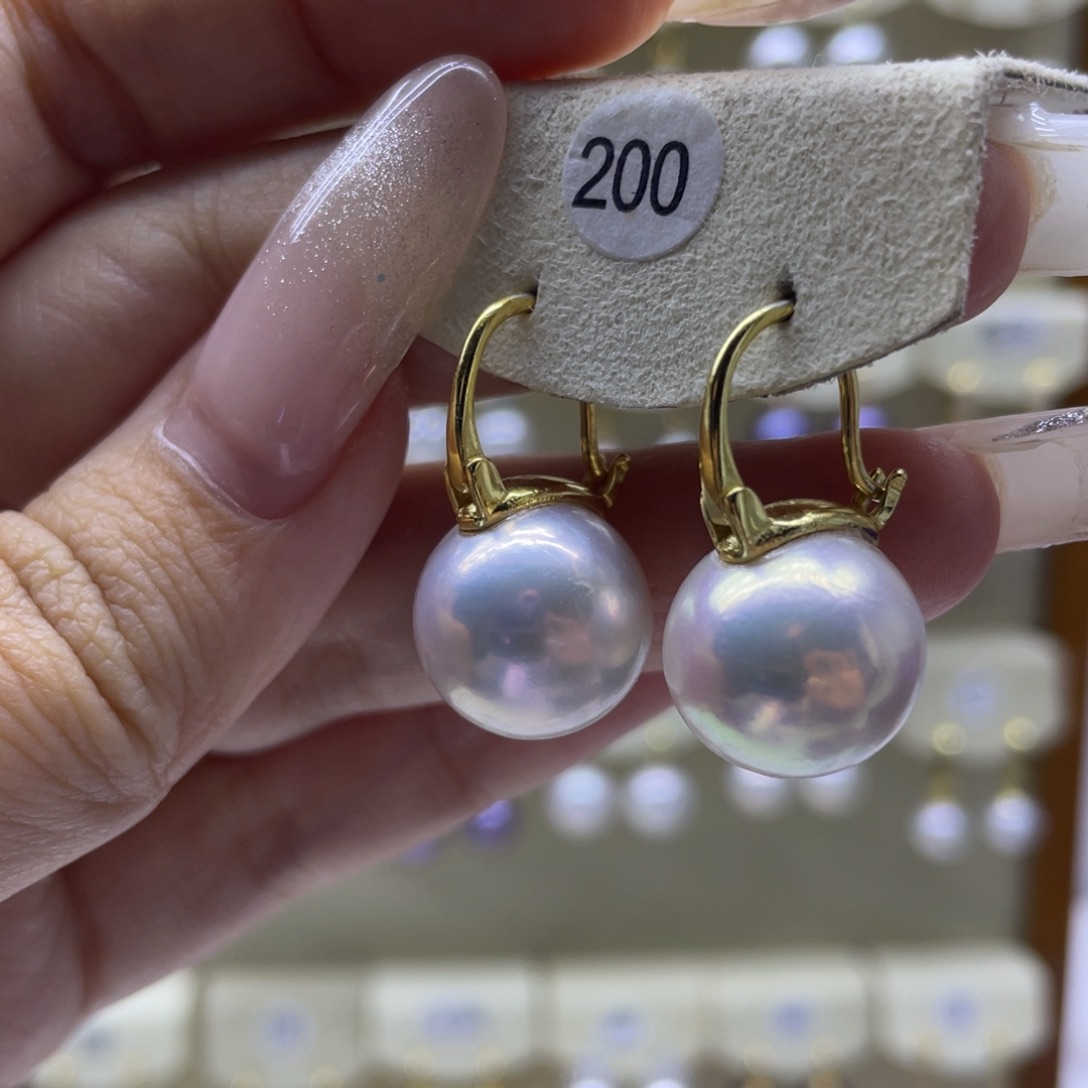 淡水珍珠耳饰银S925镶嵌