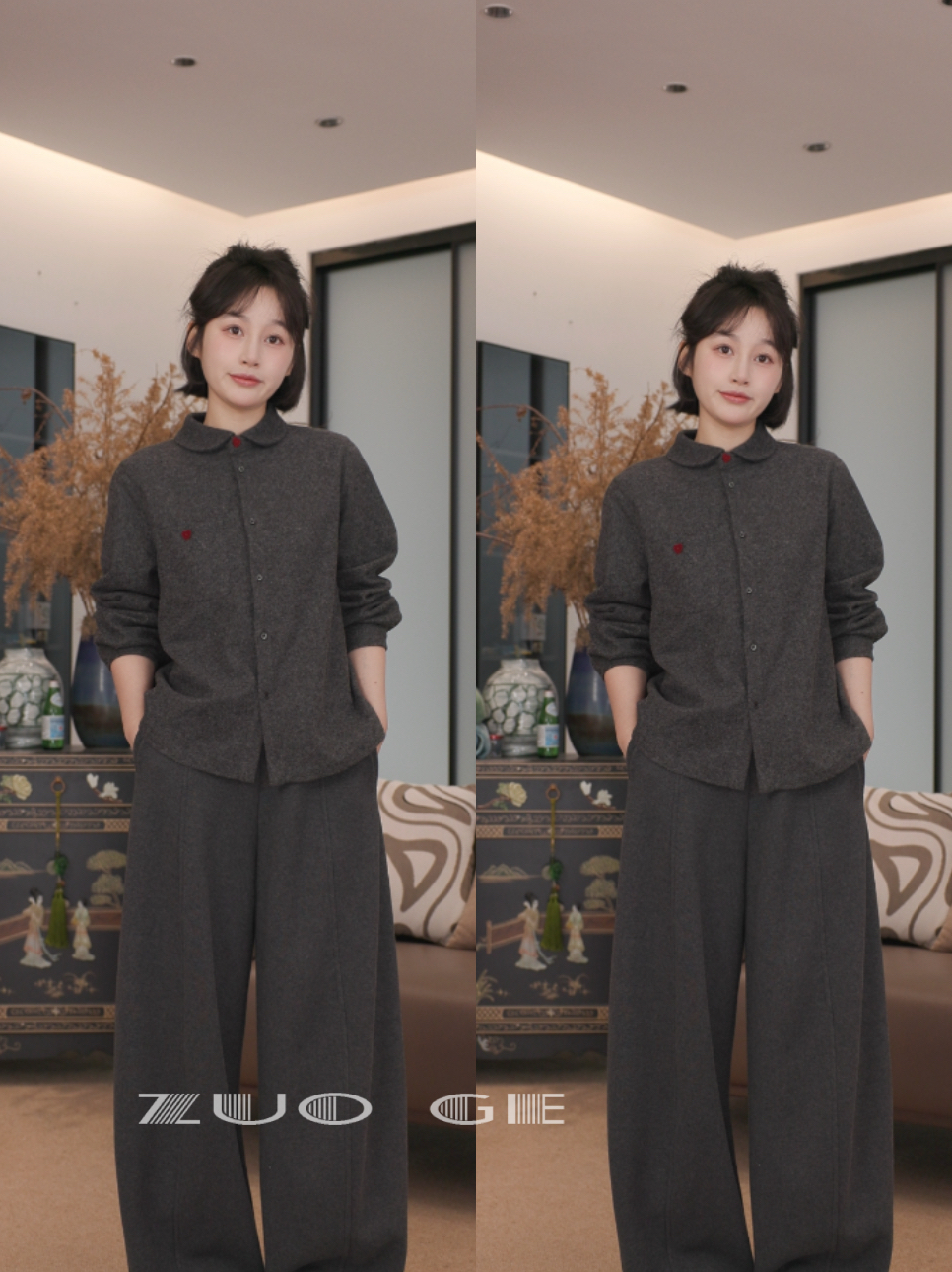 小众设计高级感磨毛羊毛衬衫外套W1