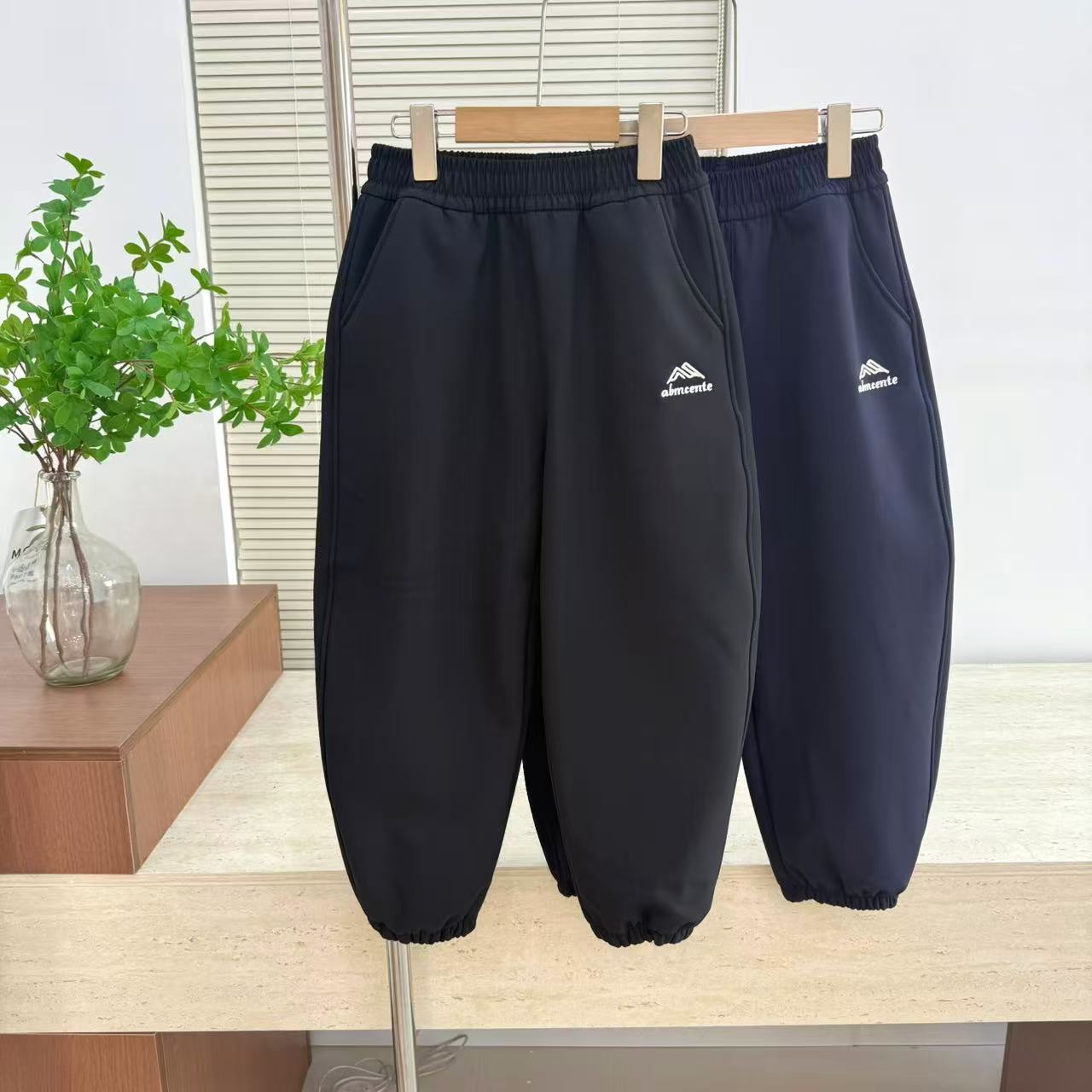 肉肉家-【速干加绒束脚裤】儿童冬季加绒束脚裤户外休闲裤运动裤