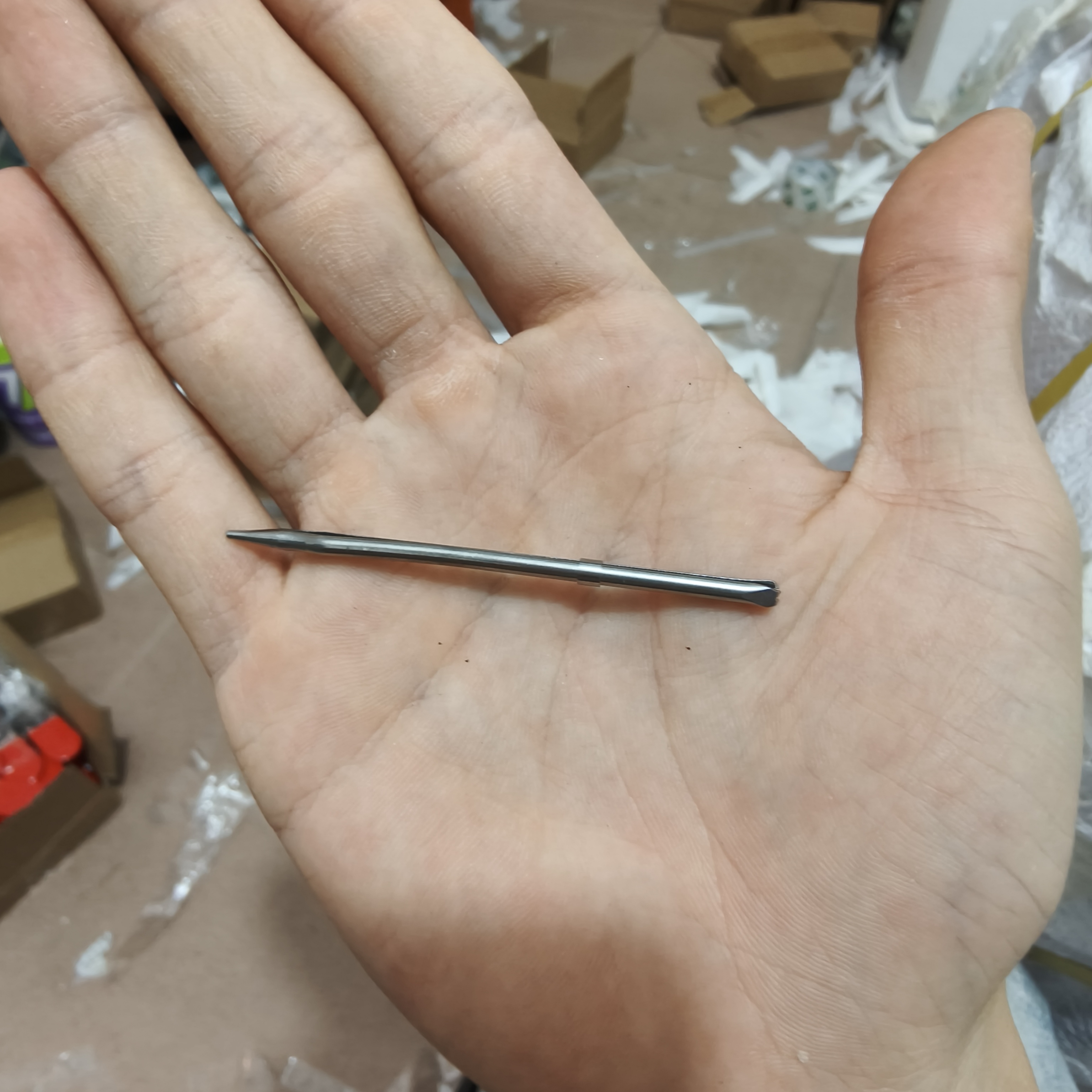 包邮升级:不锈钢大眼针工具尖头免穿线针尖收口神器藤艺编织专用
