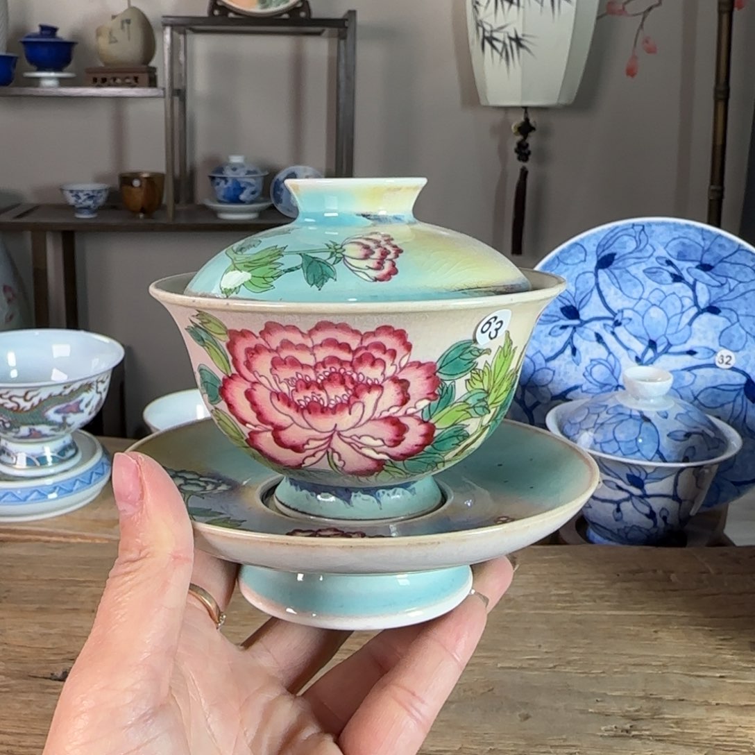 杯景德镇陶瓷柴烧多人