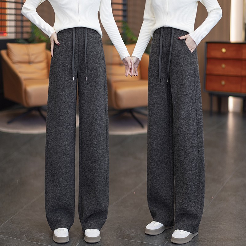 【运费补贴】糯米阔腿裤女秋冬2025加绒/不加绒新款高腰休闲直筒裤