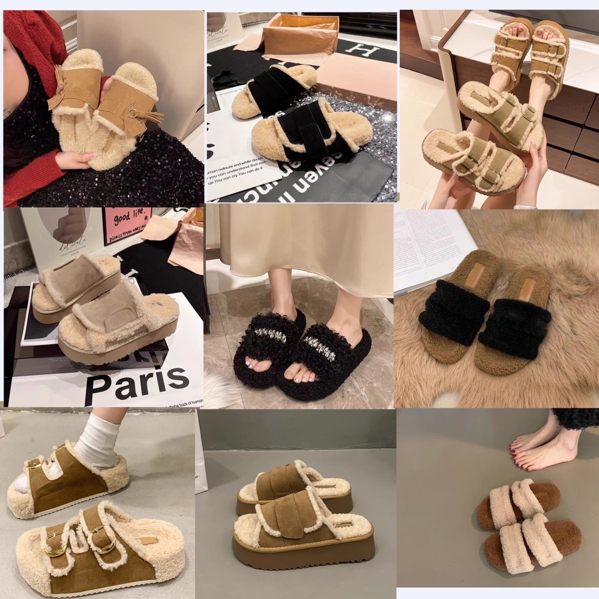 尾单高品质毛绒女士时尚百搭拖鞋