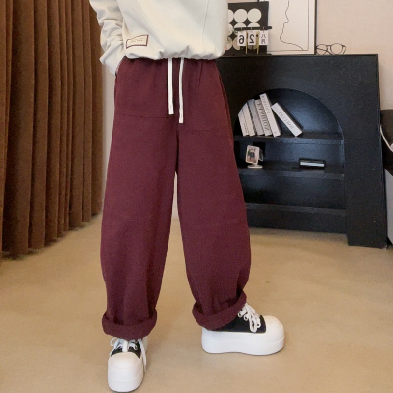 2532#休闲百搭春秋韩版显瘦宽松纯色外穿休闲裤