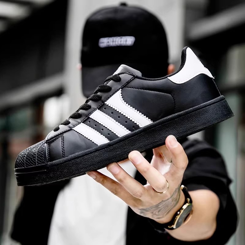 金标贝壳头黑色男女款莆田2025新款秋冬情侣透气百搭厚底休闲板鞋