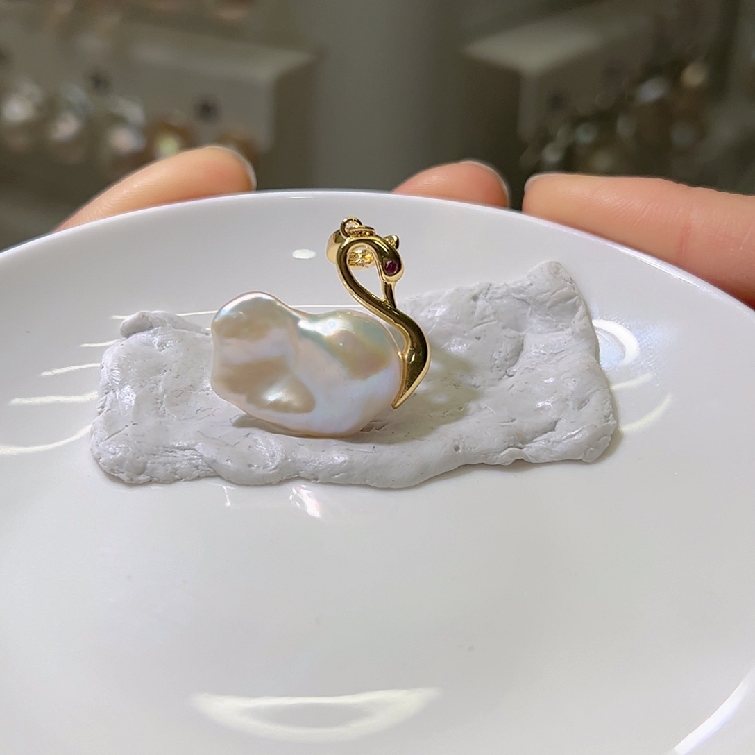 淡水珍珠耳饰银S925镶嵌