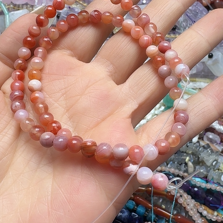 玛瑙/玉髓未镶嵌珠宝半成品一条5m南红