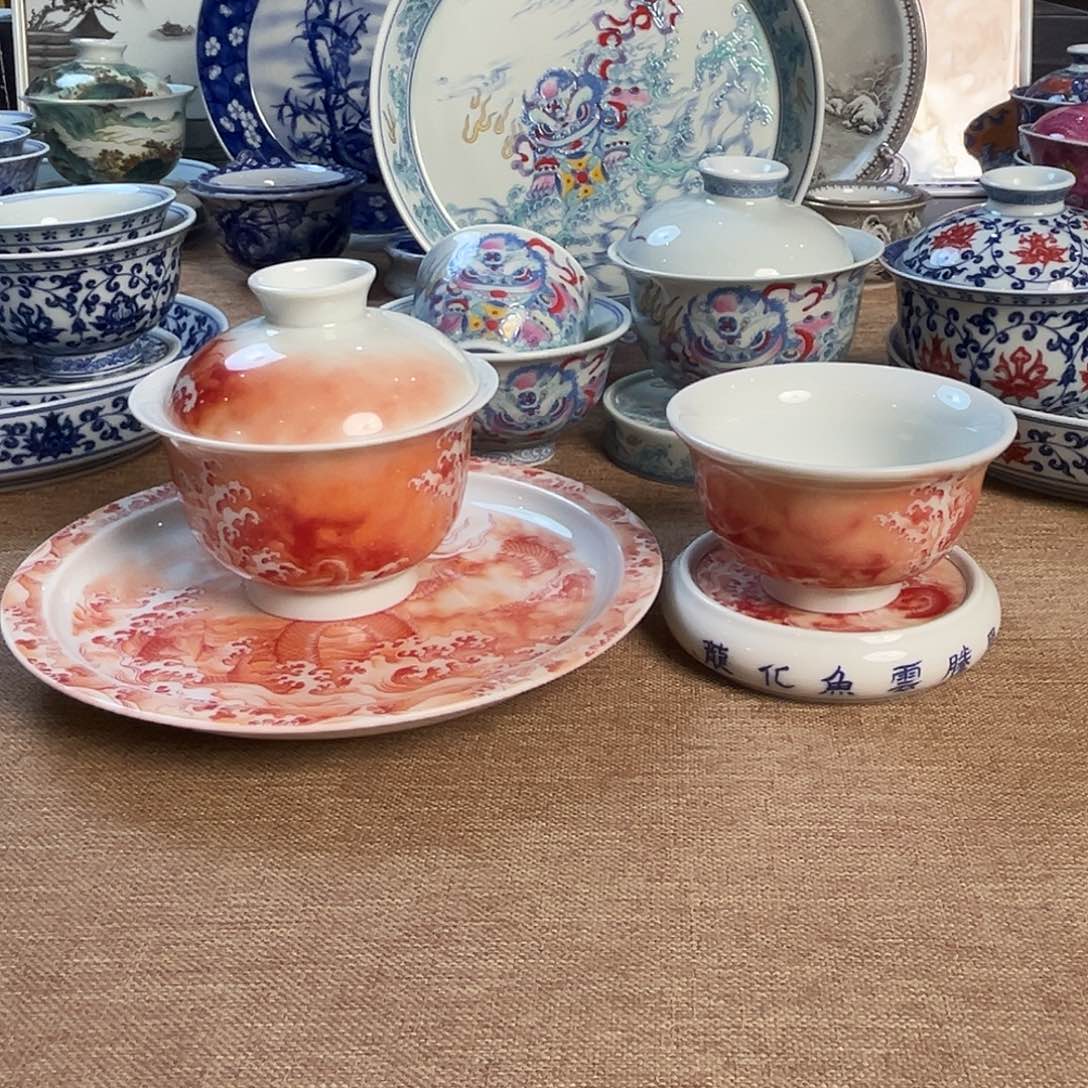 高温釉下彩茶具套组