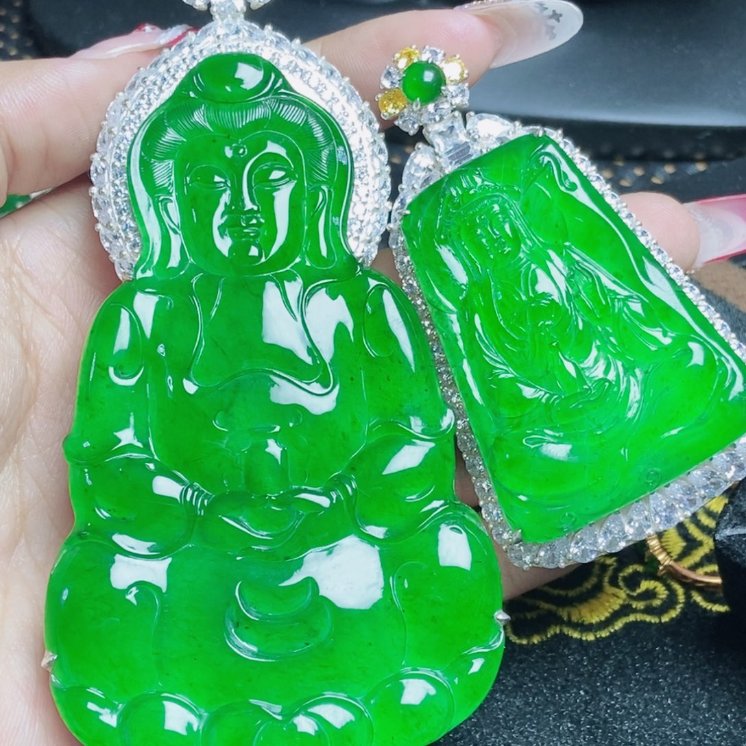 翡翠银S925镶嵌颈饰