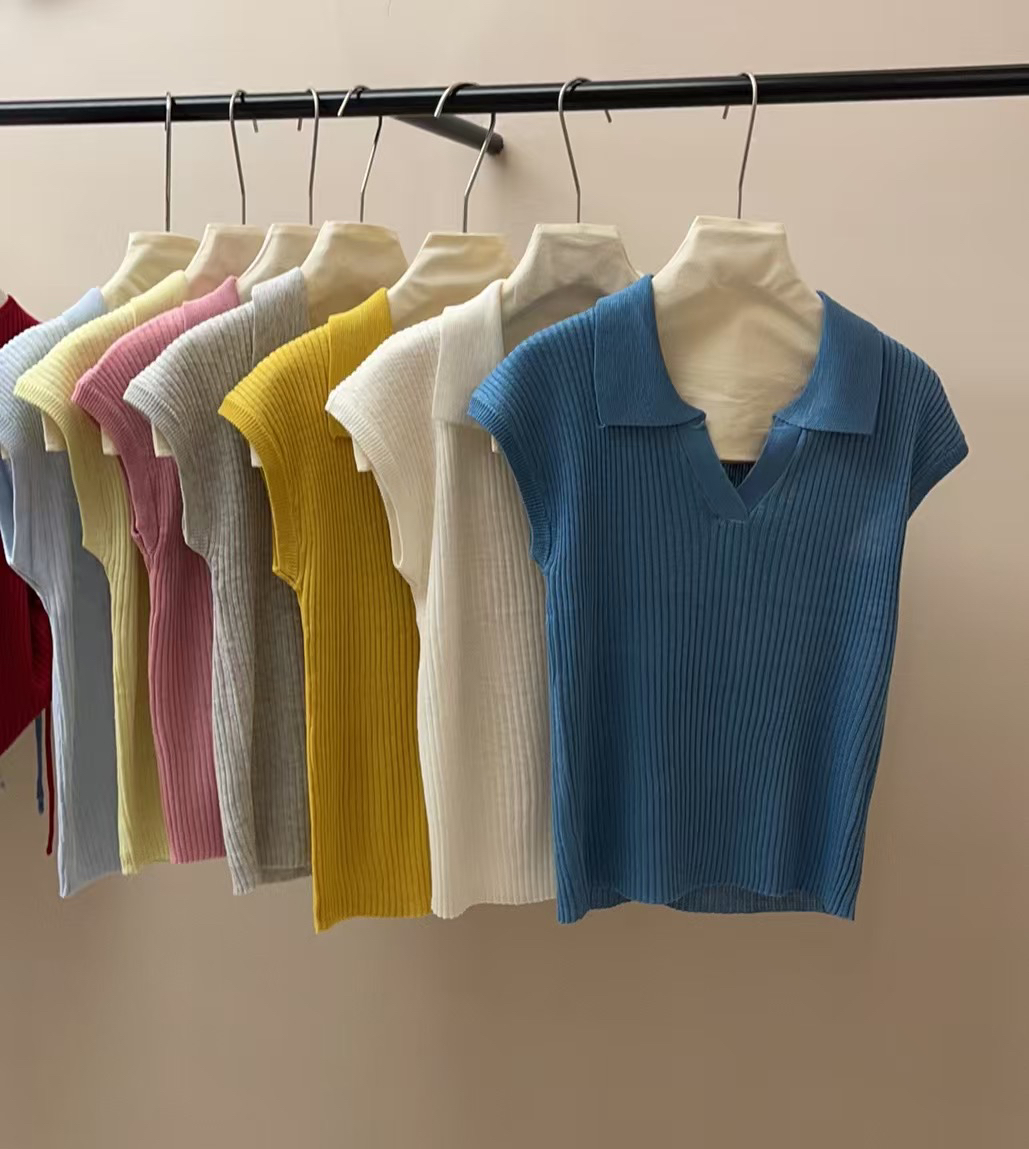 婷～pls冰-丝针织上衣