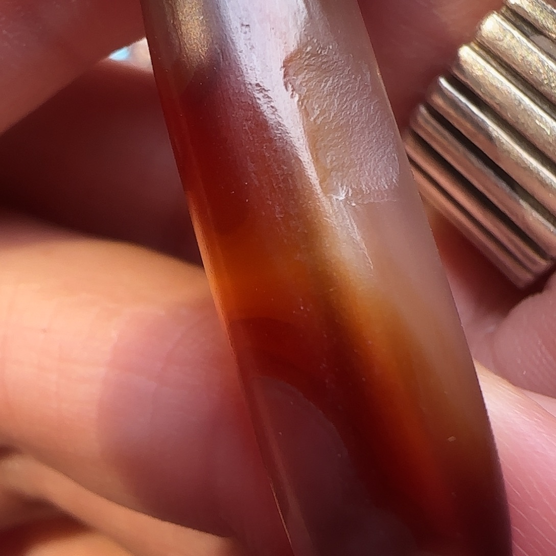 玛瑙/玉髓合金颈饰老料老珠子35x7x9