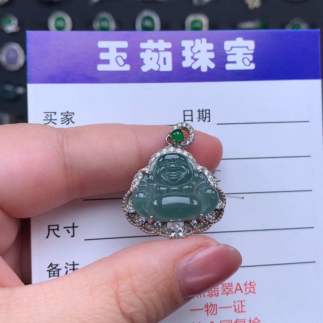 翡翠颈饰银S925镶嵌项链925