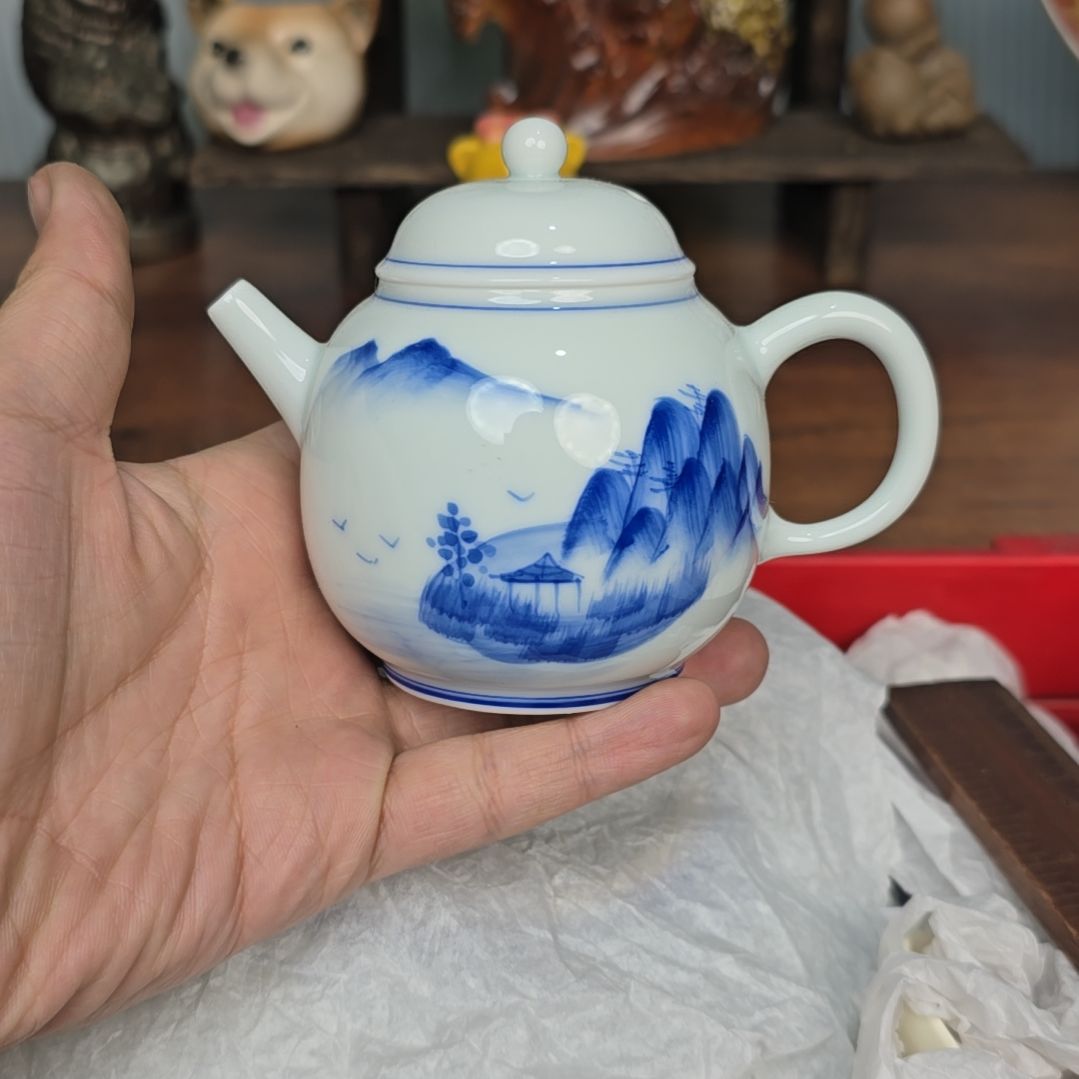 瓷片小小熊臻选瓷器一对一定闪