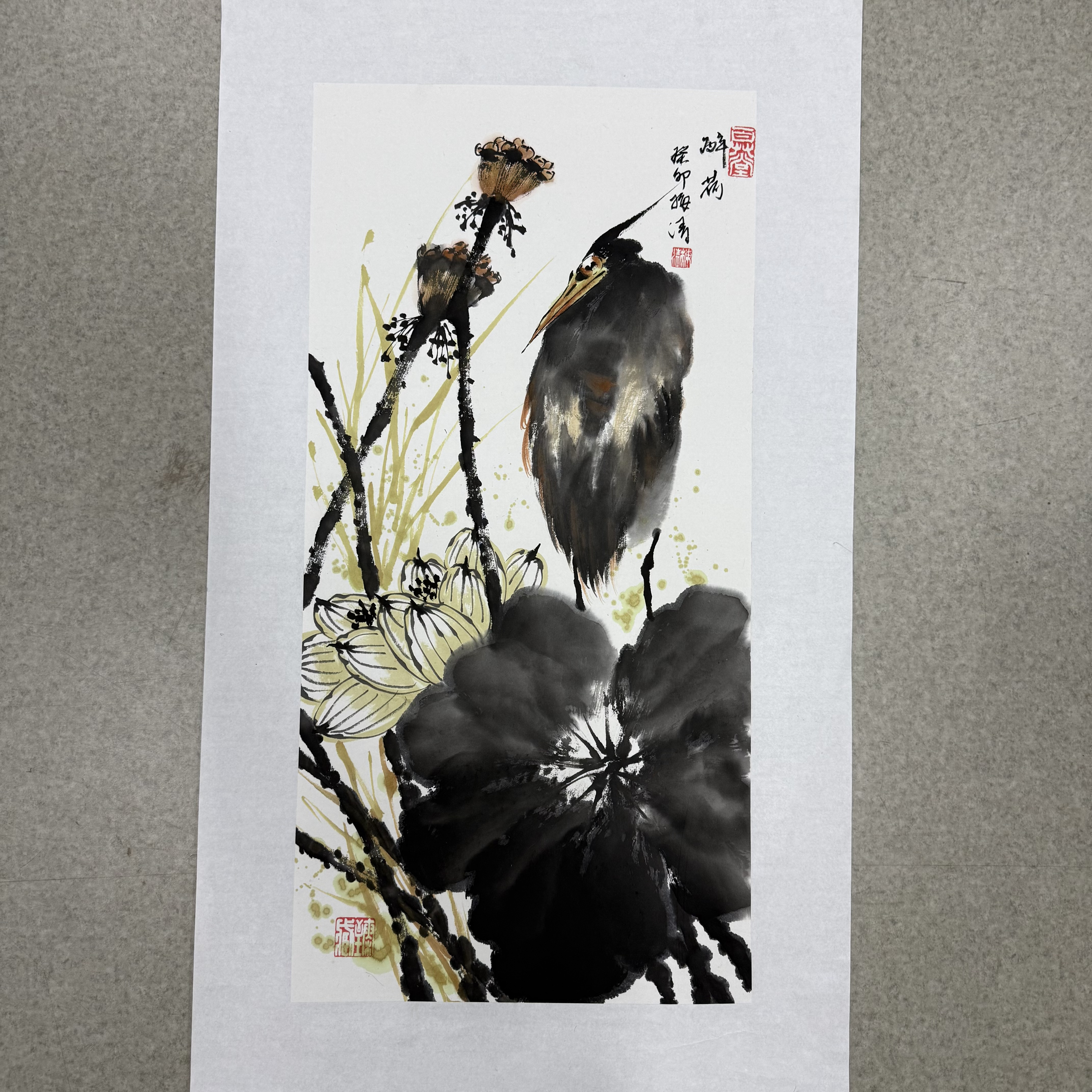 梅清绘画 2pc花鸟