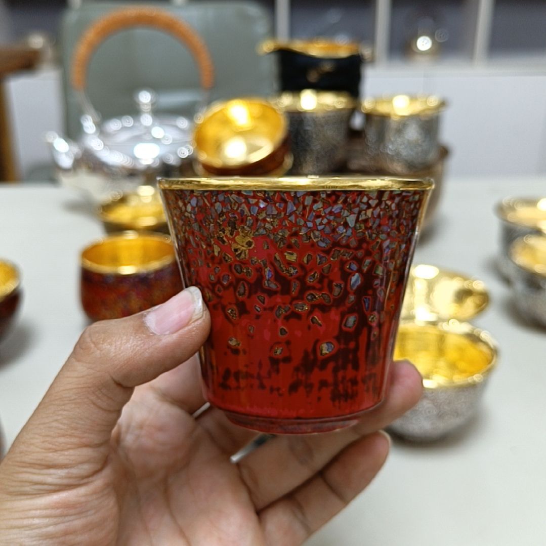 李小鹤大漆螺钿金杯