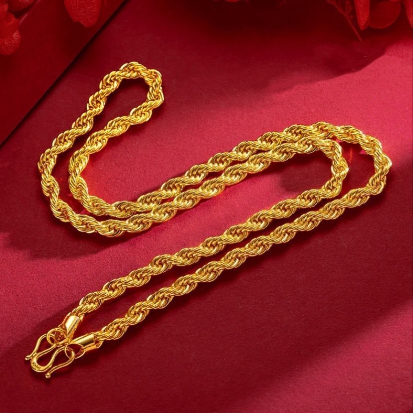 合金项链  网红新款麻花项链经典时尚气质百搭轻奢潮流精美大气