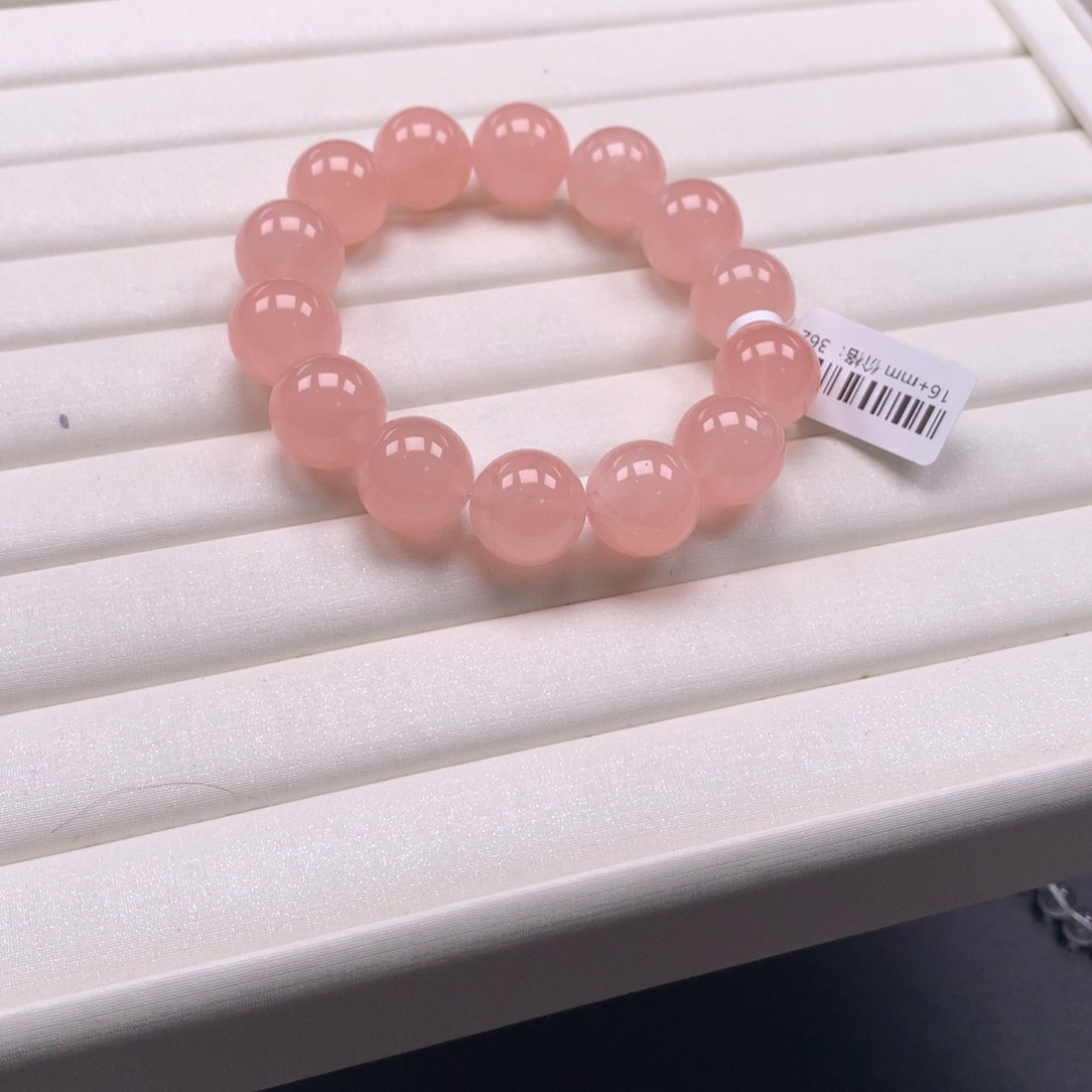 水晶手链未镶嵌西柚粉16，A21