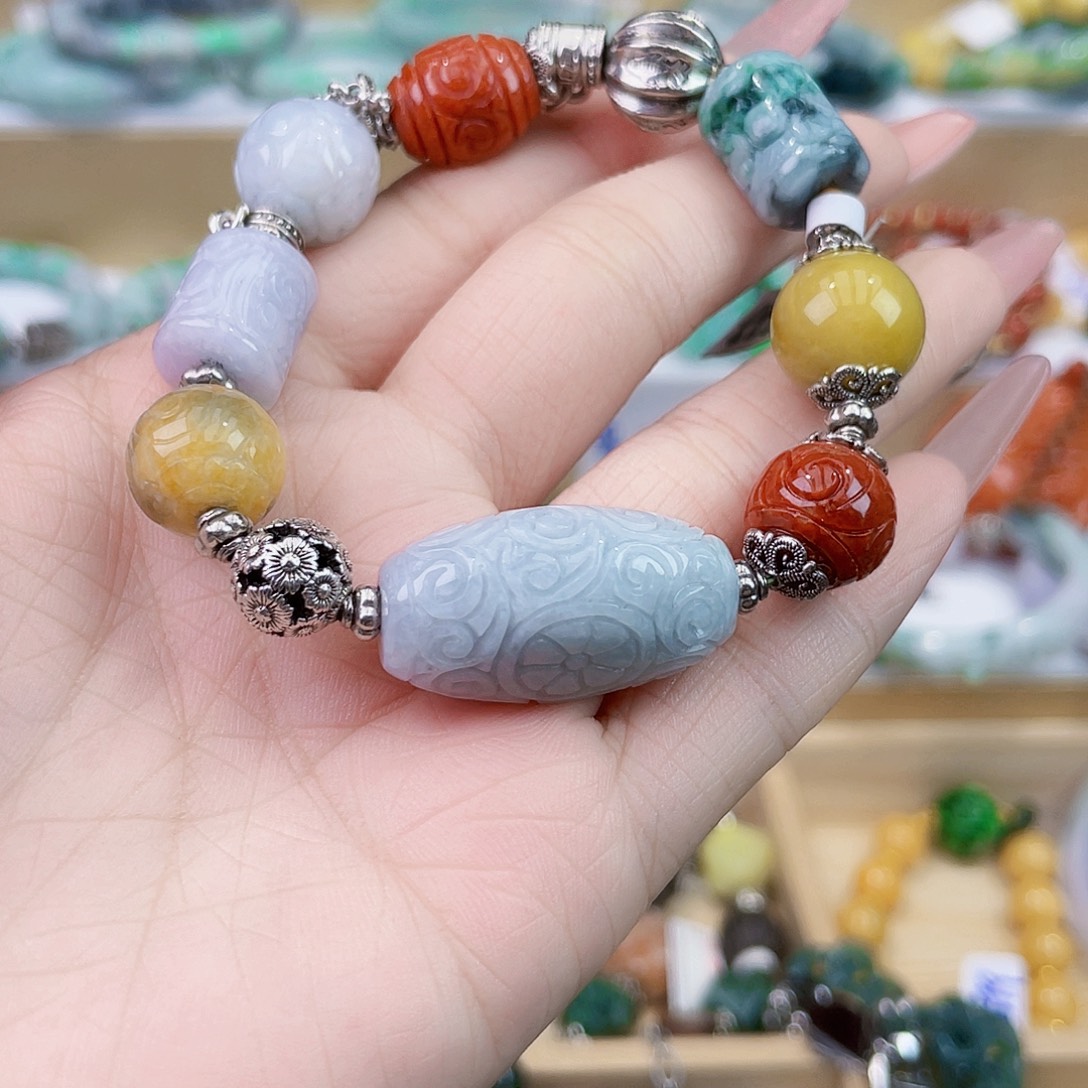 广***照翡翠未镶嵌手链手链